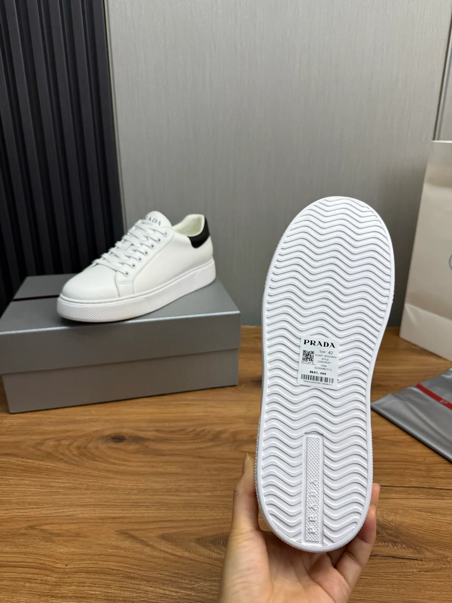 Men's shoes 💰580💰 [PRADA] Men's shoes are popular in the counter, official website is synchronized, 1 high-quality shipment ✔️Imported cowhide fabric + cowhide lining, 1🆚1 replica, original sole, 38-45 (45 customized, non-refundable)